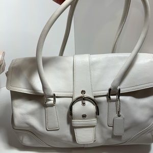 Coach White Leather Satchel